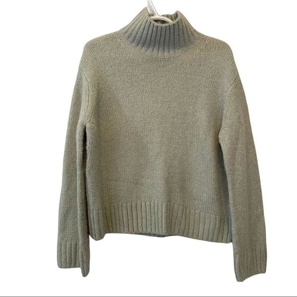 H&M oversized sea foam green long sleeve acrylic/alpaca wool sweater size xs EUC - Picture 5 of 6